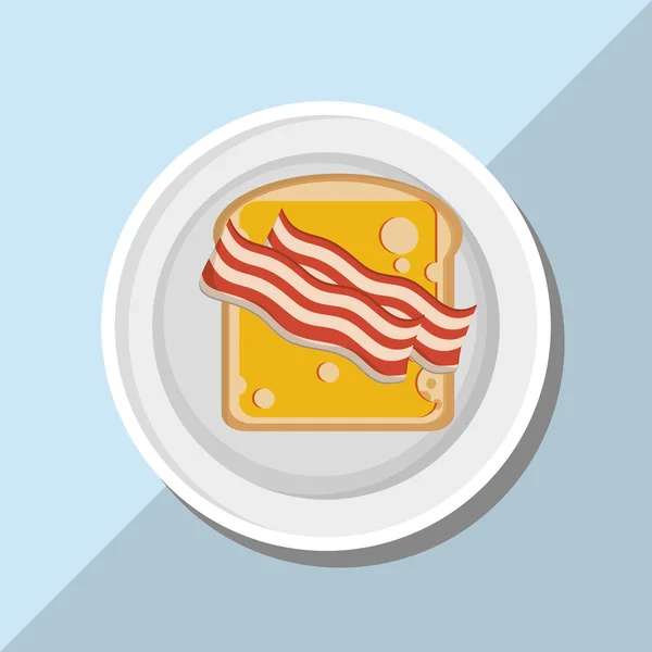 Ontbijt pictogram ontwerp, vectorillustratie — Stockvector