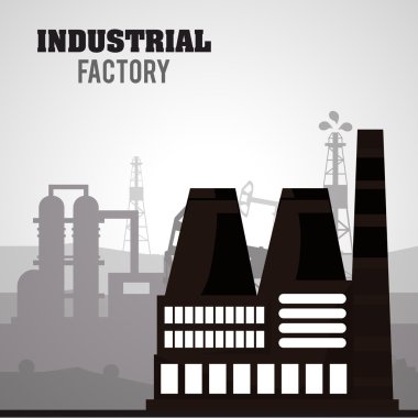 Endüstriyel fabrika tasarımı, vektör çizim