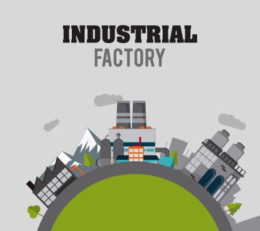 Endüstriyel fabrika tasarımı, vektör çizim