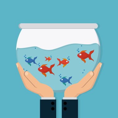 Balık tasarımı, vektör çizim ile evde beslenen hayvan dükkan