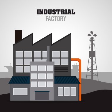Endüstriyel fabrika tasarımı, vektör çizim