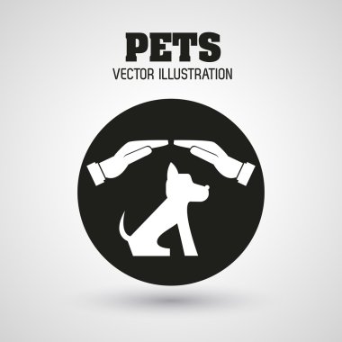 Evde beslenen hayvan dükkan ve köpek tasarım, vektör çizim
