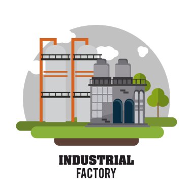 Endüstriyel fabrika tasarımı, vektör çizim