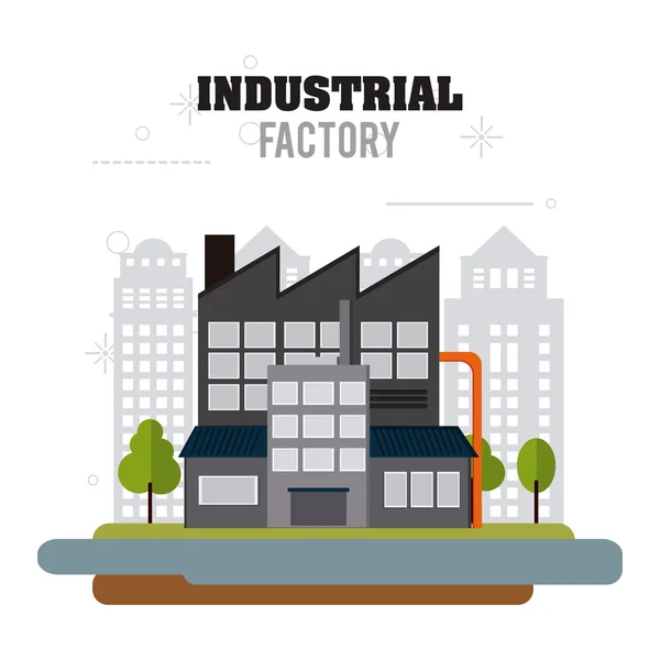 Diseño industrial de fábrica, ilustración vectorial — Vector de stock