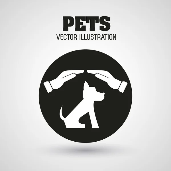 Negozio di animali e disegno del cane, Illustrazione vettoriale — Vettoriale Stock