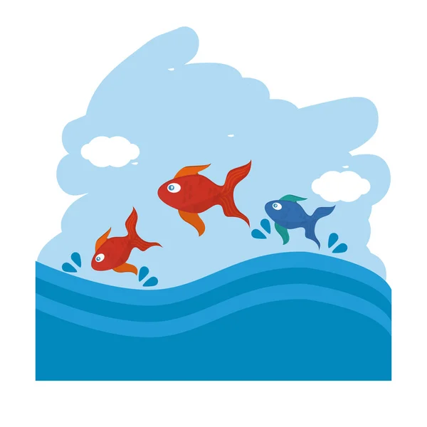 Loja de animais de estimação com design de peixe, ilustração vetorial — Vetor de Stock