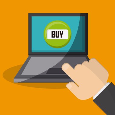 Laptop tasarım, vektör çizim alışveriş