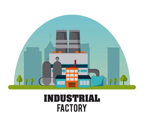 Progettazione industriale della fabbrica, illustrazione vettoriale — Vettoriale Stock
