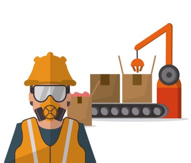 Endüstriyel fabrika tasarımı, vektör çizim