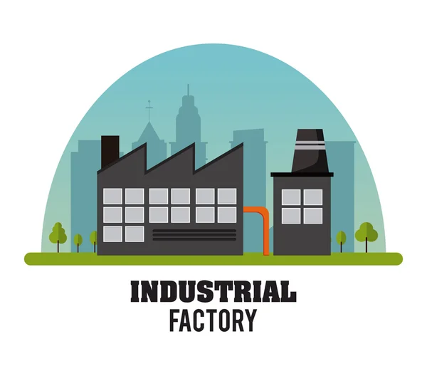 Diseño industrial de fábrica, ilustración vectorial — Vector de stock