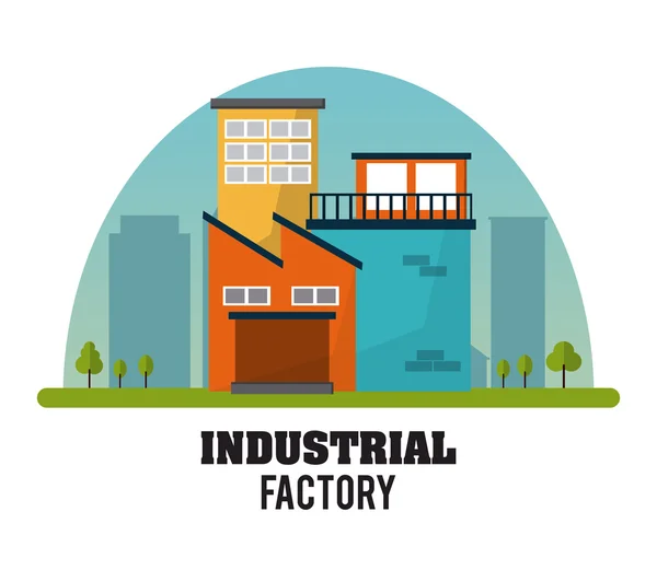 Industrielles Fabrikdesign, Vektorillustration — Stockvektor