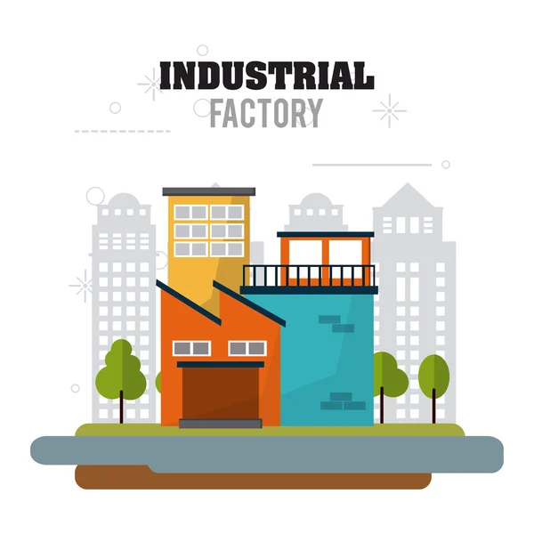 Conception industrielle d'usine, Illustration vectorielle — Image vectorielle