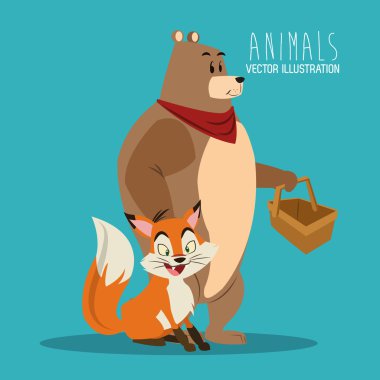 Fox ve ayı tasarım