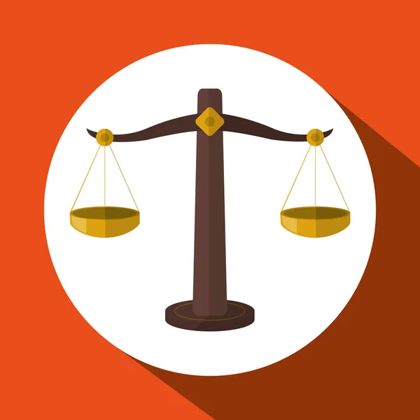 Desain keseimbangan hukum dan keadilan - Stok Vektor