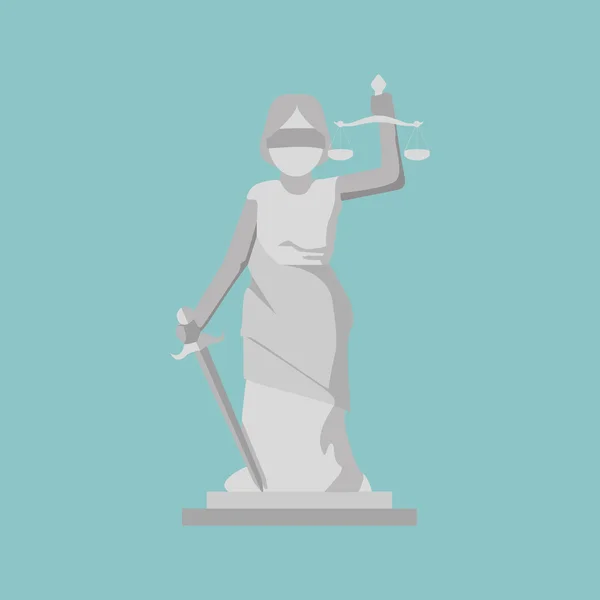 Закон і правосуддя скульптура дизайн — стоковий вектор