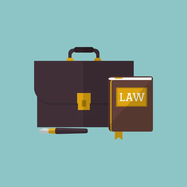 Закон і правосуддя чемодан icon дизайн — стоковий вектор