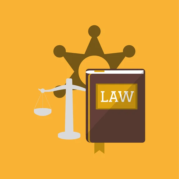 Disegno dell'equilibrio tra diritto e giustizia — Vettoriale Stock