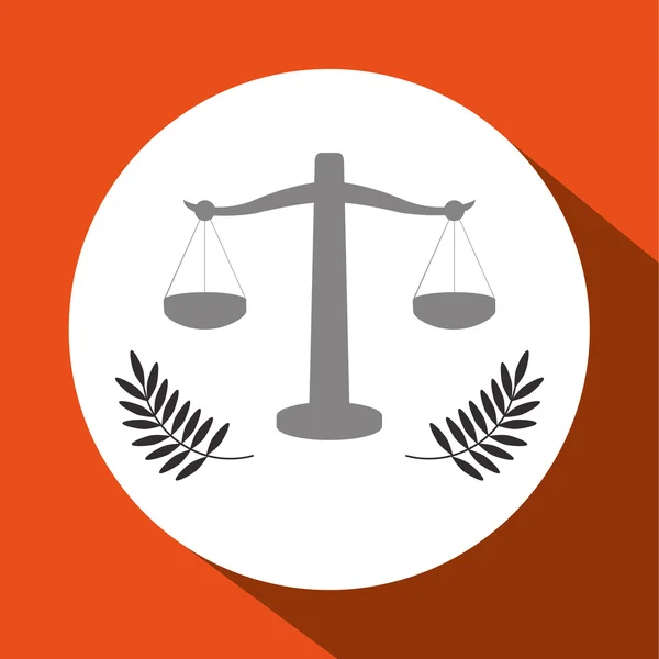 Disegno dell'equilibrio tra diritto e giustizia — Vettoriale Stock