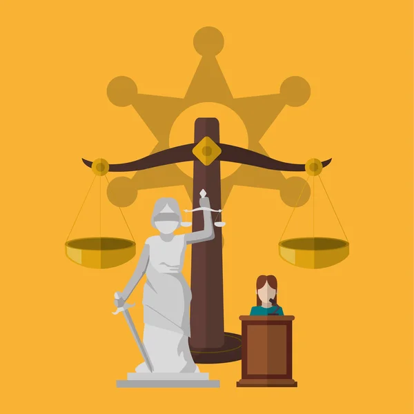 Recht und Gerechtigkeit ausgewogen gestalten — Stockvektor