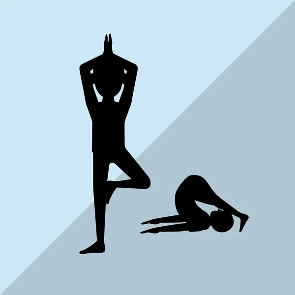 Diseño de iconos de yoga — Archivo Imágenes Vectoriales