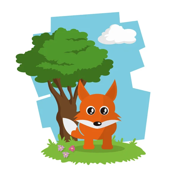 Fox ikon design — Stock vektor