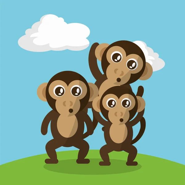 Monkey icon design — Stock Vector