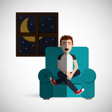 Dinlenme ve uyku tasarım, vektör çizim