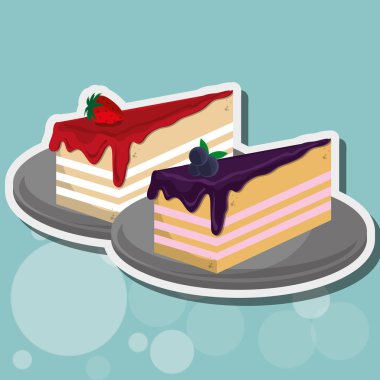 Pasta simgesi tasarım, vektör çizim