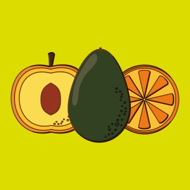 Meyve simgesi tasarım, vektör çizim