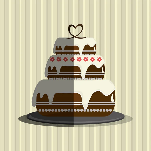 Cake icon design, vector illustration — Stock Vector