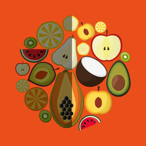 Design de ícone de frutas, ilustração vetorial — Vetor de Stock