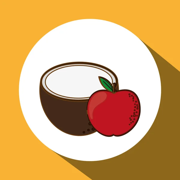 Früchte Icon Design, Vektorillustration — Stockvektor