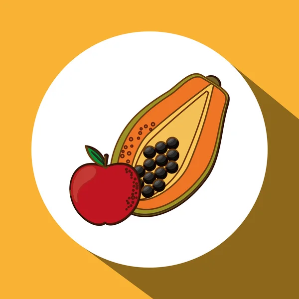 Früchte Icon Design, Vektorillustration — Stockvektor