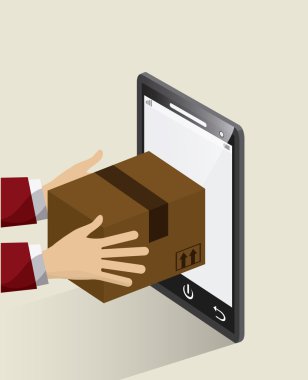 Hızlı teslimat kutusu tasarım, vektör çizim