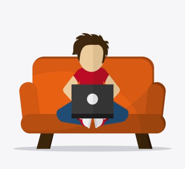 Çocuk simgesi tasarım, vektör çizim dinlenme