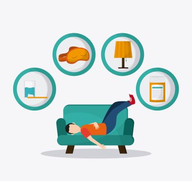 Çocuk simgesi tasarım, vektör çizim dinlenme