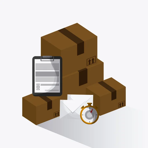 Design de caixa de entrega expressa, ilustração vetorial —  Vetores de Stock