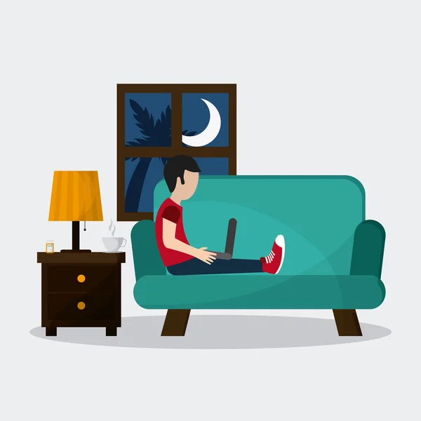 Menino descansando ícone design, ilustração vetorial —  Vetores de Stock