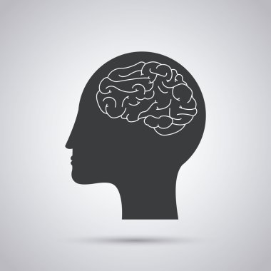 Yaratıcı zihin ve fikir simgesi tasarım, vektör çizim