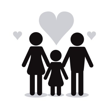 Aile simgesi tasarım, vektör çizim