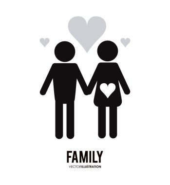 Aile simgesi tasarım, vektör çizim