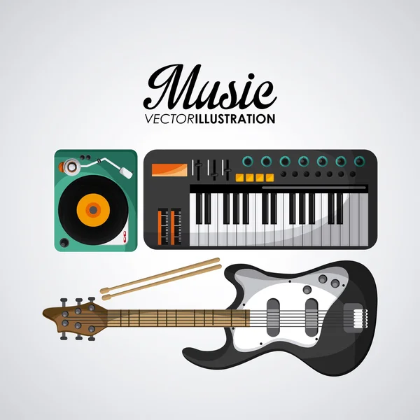 Diseño de instrumentos de música — Vector de stock