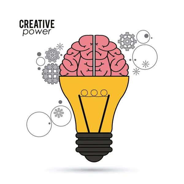 Creative mind and idea icon design, vector illustration — Stock Vector