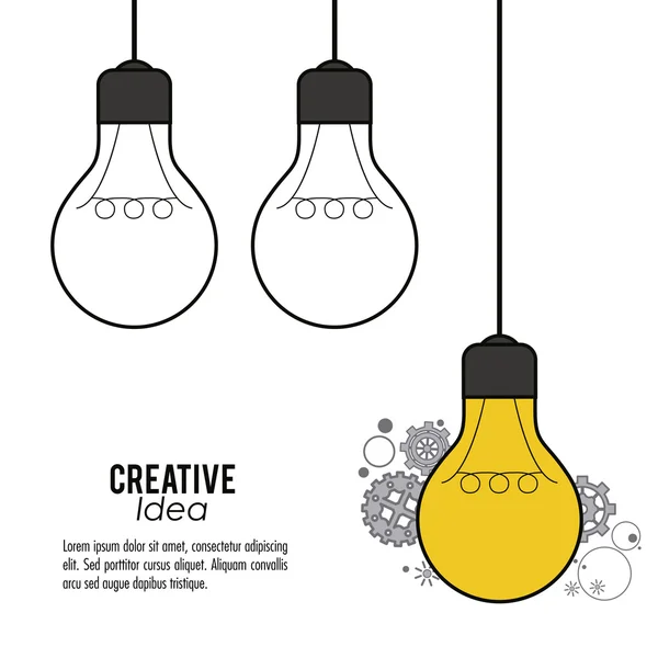 Creative mind and idea icon design, vector illustration — Stock Vector
