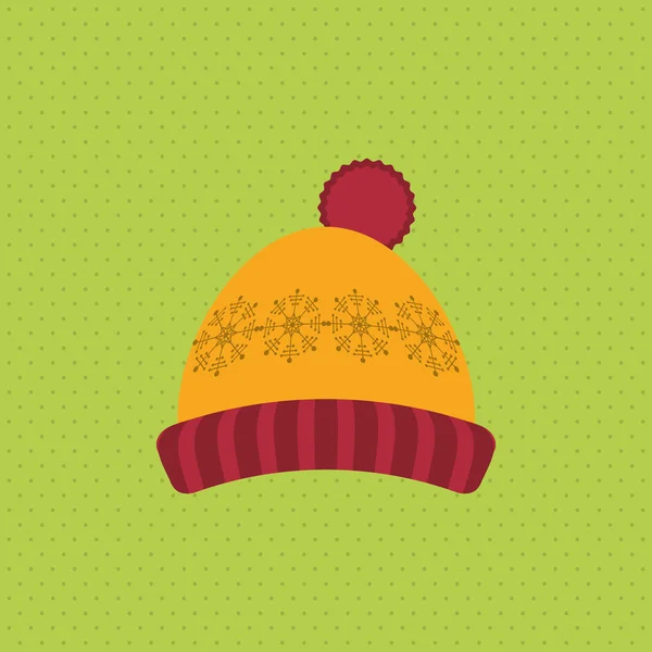 Diseño del sombrero de invierno, ilustración del vector — Vector de stock