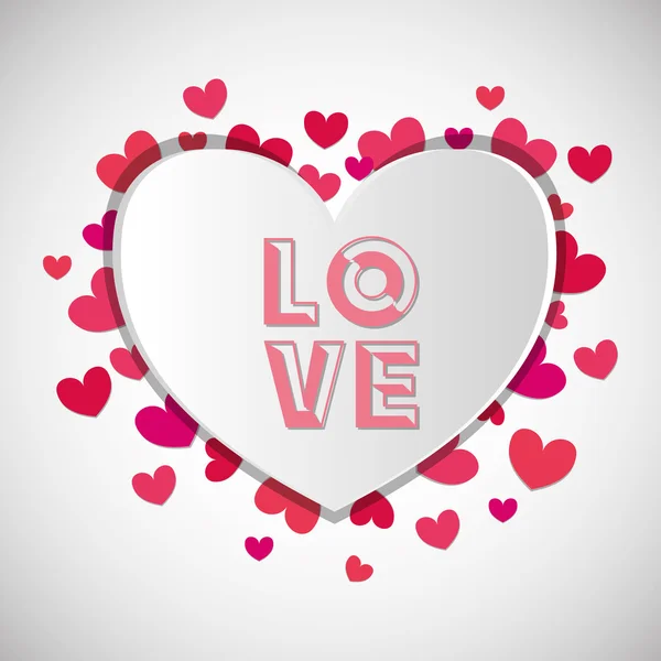 Amour avec le design du cœur, illustration vectorielle — Image vectorielle