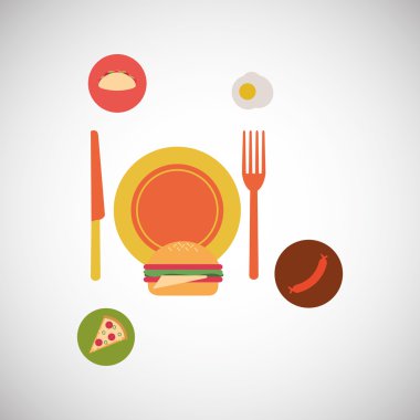 Gıda ve restoran tasarımı, vektör çizim