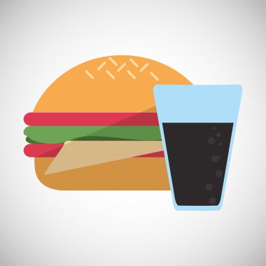 Hamburger simgesi tasarım, vektör çizim