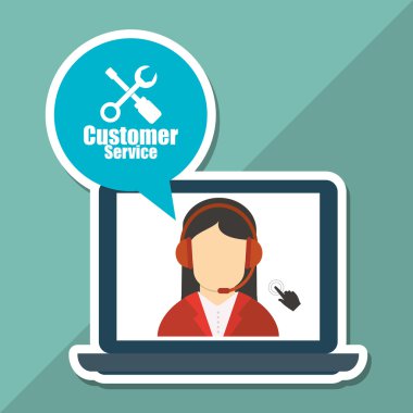 Operatör kadın simgesi tasarım, vektör çizim