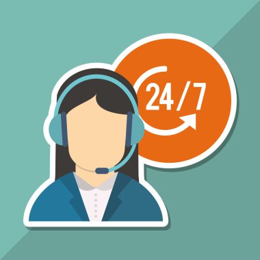 Operatör kadın simgesi tasarım, vektör çizim